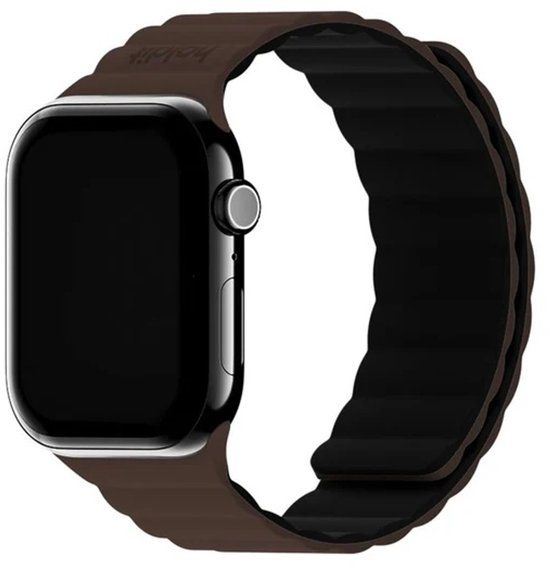 Holdit Siliconen bandje magneet voor de Apple Watch | 44/45/46/49 mm - Chocolate / Black