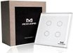 MCO Home Aeotec Glass Touch-schakelaar GEN5, 4-voudige Z-Wave schakelaar, Britse standaard