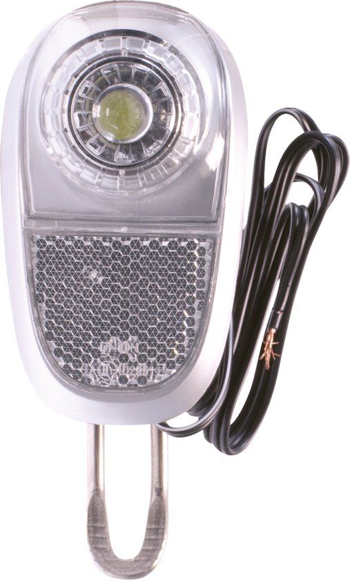 Simson LED Koplamp - Naafdynamo - 35 Lux - Zwart/Zilver - Voorvorkmontage
