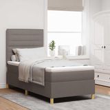 Maison Exclusive - Lit boxspring avec LED et tête de lit taupe 100 x 200 cm en tissu