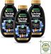 Garnier Loving Blends Shampoo Magnétique au Charbon - Cuir Chevelu Gras & Pointes Sèches - 300 ml - 3 Pièces