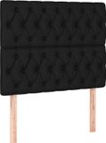 vidaXL Hoofdbord - Zwart - Stof - 100x7x118/128 cm