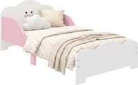 AIYAPLAY Kinderbed peuterbed met valbeveiliging 140x70 cm Roze | Lattenbodem, jeugdbed bedframe, voor meisjes en jongens, zonder matras