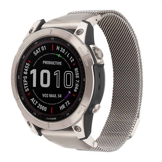 imoshion Milanees bandje - Geschikt voor Garmin 22 mm aansluiting - Maat L/XL - Starlight