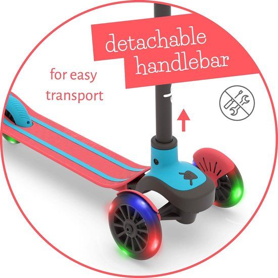 Chillafish Scotti GLOW - 3-wiel step met oplichtende wielen - Rood