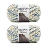 Bernat Deken super volumineus acrylgaren - 2 stuks 300 g/10,5 oz #6 dikke chenille, zwaargewicht garen voor breien en haken, amigurumi, dikke dekens (zacht zonneschijngroen, 200 m, 2 stuks)
