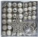 H&S Collection H&S Kerstballen met slingers en piek - 44st - kunststof - wit - 4-5cm