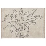 Beliani SAZLI Laagpolig Vloerkleed Beige Katoen 160 x 230 cm