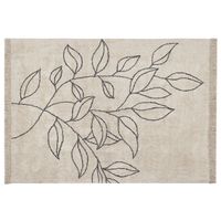 Beliani SAZLI Laagpolig Vloerkleed Beige Katoen 160 x 230 cm