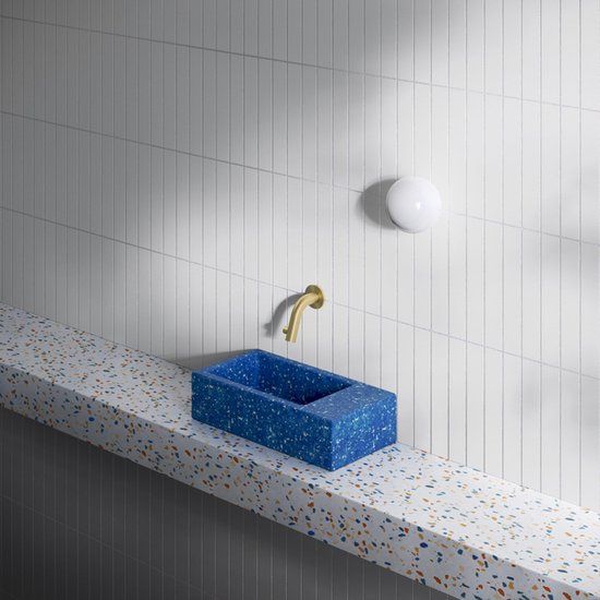 Clou Flush 3 Fontein - 36x18cm - Rechts - Gerecycled PE - Middernacht Marine