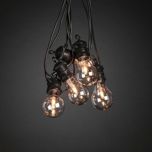 Lichtsnoer koppelbaar 20 meter | 10 lampjes | Peer | Extra warm wit | Konstsmide