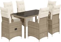 vidaXL Bistroset met kussens, poly rotan, bruin
