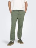 ONLY & SONS Joggingbroek ONSLINUS Tapered fit Katoen/Linnen M Sea Spray