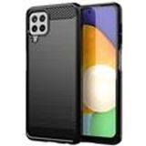 Forcell Duurzame en schokbestendige carbon behuizing voor Samsung Galaxy A22 LTE (4G) - zwart