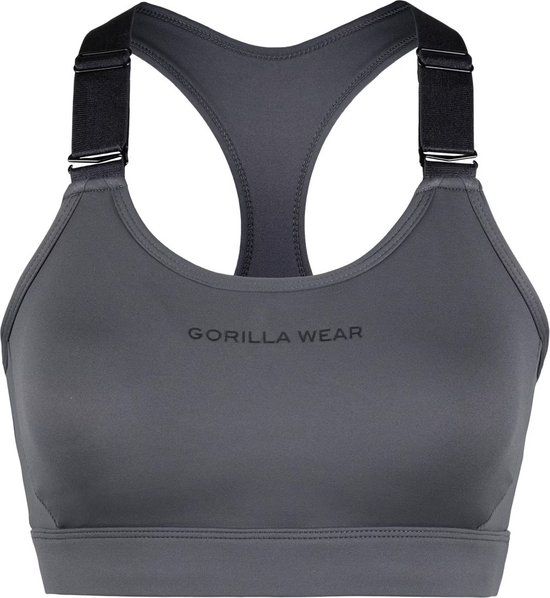 Gorilla Wear Monroe Sportbeha - Grijs - S - Fitness & Training - Vrouwen - Medium ondersteuning