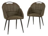 PLATON Ensemble de 2 chaises vert