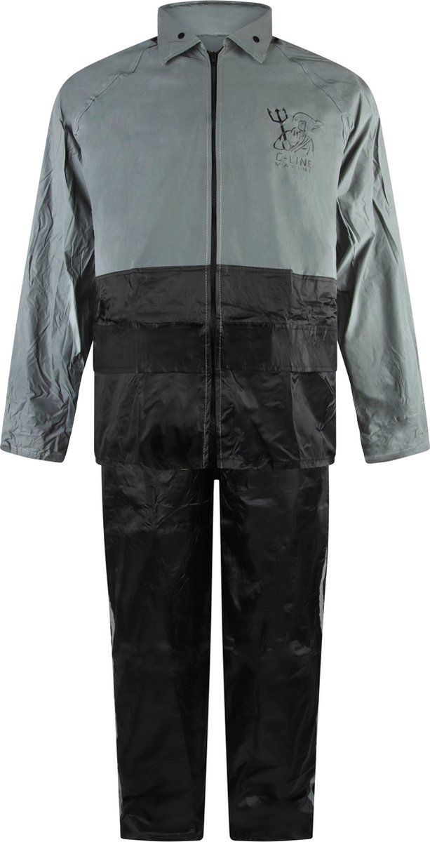 C-Line Regenpak met Capuchon - Reflecterende Jas - Nieuw Model - Kinder maat 146/152 - Polyester
