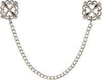 Bad Kitty Elegant Versierde RVS Tepelklemmen met Schakelketting - Zilver
