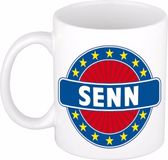 Bellatio Decorations - Senn voornaam - koffiemok - beker - wit/blauw - 300 ml