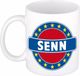 Bellatio Decorations - Senn voornaam - koffiemok - beker - wit/blauw - 300 ml