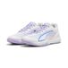 PUMA Accelerate Turbo 5 W+ Chaussure de salle, Blanc-Royal Sapphire-Light Lavender, 4.5 UK