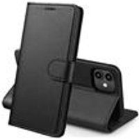 Phonillico® Hoesje voor iPhone 11 - Zwart Portemonneeklep Magnetische klep Kaartopslag
