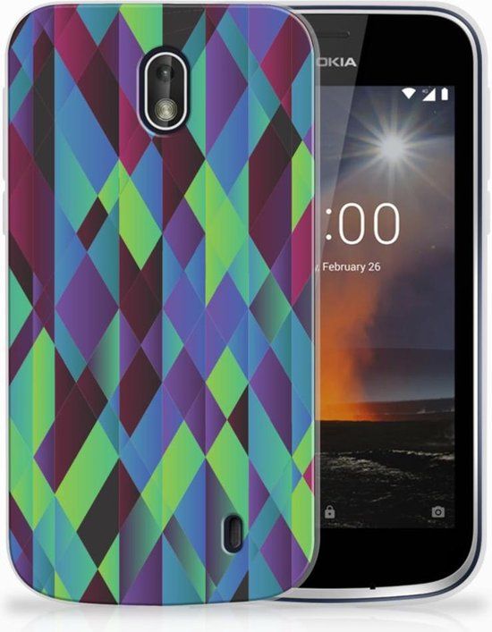 Nokia 1 TPU Case - Abstract Green Blue Design