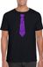 Bellatio Decorations Shoppartners Bv Zwart fun t-shirt stropdas met paarse glitters heren - Themafeest/feest kleding XXL