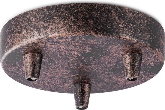 Home Sweet Home Plafondkap Roest Metaal 12cm Rond 3-Lichts