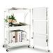 Todeco Opvouwbare rolwagen, mobiele trolley met 3 niveaus, keukenwagen, geen montage, 46 x 29 x 78 cm, voor keuken, kantoor, badkamer, garderobe (wit)