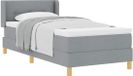 vidaXL Boxspring bed met hoofdeinde Lichtgrijs Stof 190 x 90 cm