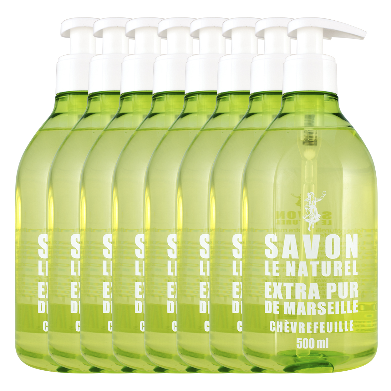 Savon le Naturel Savon Vloeibare Natuurlijke Handzeep - Kamperfoelie - 8 x 500ml - Multiverpakking