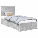 vidaXL Bedframe met lade Beton Grijs 90 x 190 cm Bewerkt hout