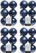 Decoris Kerstballen - 24x st - donkerblauw - D8 cm - kunststof - mat/glans