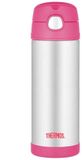 Thermos Kinder RVS met Rietje - Roze, 470ml