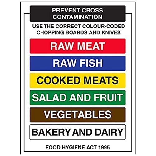 V Safety VSafety Prevent Cross Contamination Sign - 300mm x 400mm - 1mm Rigid Plastic