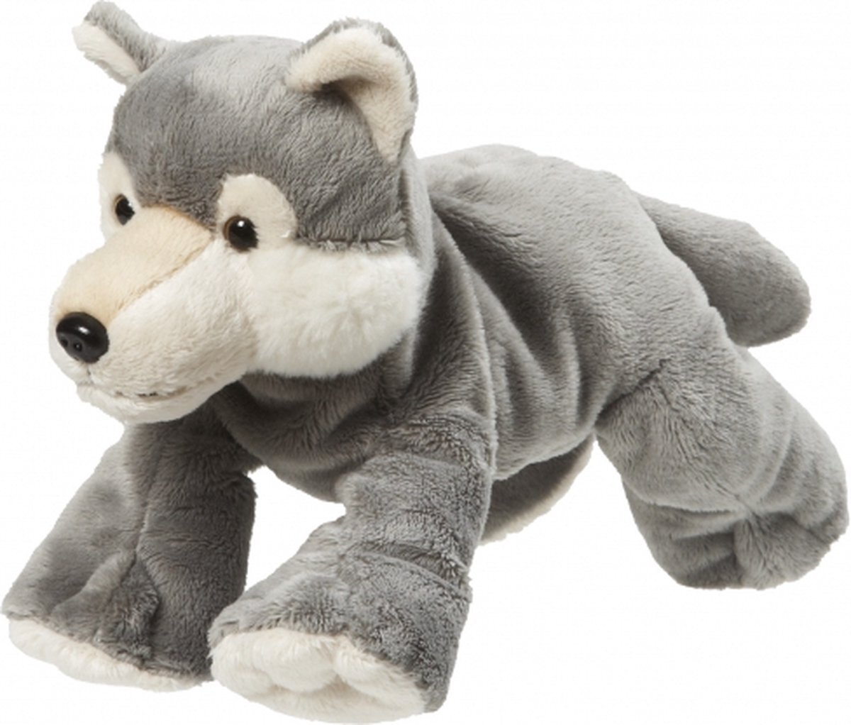 Nature Planet Pluche knuffel grijze wolf van 22 cm - Wolven speelgoed knuffels artikelen.