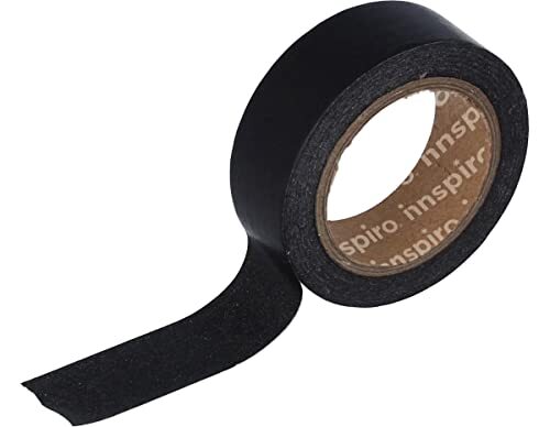 INNSPIRO Masking Tape Washi plakband, zwart, 15 mm x 10 m, serie Lisa