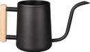 Sans marque 35 oz/1000 ml arrosoir d'intérieur en acier inoxydable avec bec long et poignée en bois pour plantes d'intérieur et bureau - Noir