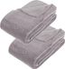 Atmosphera Fleece deken of plaid harig - 2x - lichtgrijs - 180 x 230 cm - polyester