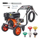 VEVOR Nettoyeur haute pression à gaz 4400 PSI laveuse pression à gaz 4,0 GPM pompe en cuivre pistolet pulvérisateur rallonge 5 buses connexion rapide pour nettoyage voitures, maisons, allées, patios