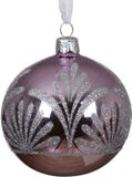 Decoris Boules de Noël verre d8 cm lilas frais P