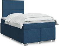 Maison Exclusive - Sommier À Lattes De Lit Avec Matelas Bleu 120x190 Cm Tissu