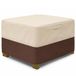 Vailge Rechthoekige terraspoef, waterdichte Ottomaanse hoes voor buiten met gewatteerde handgrepen, patio salontafelhoes, zware terrasmeubelhoezen (Large, beige en bruin)