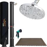 Merkloos Zonnedouche 35L met WPC Basis - Zwart
