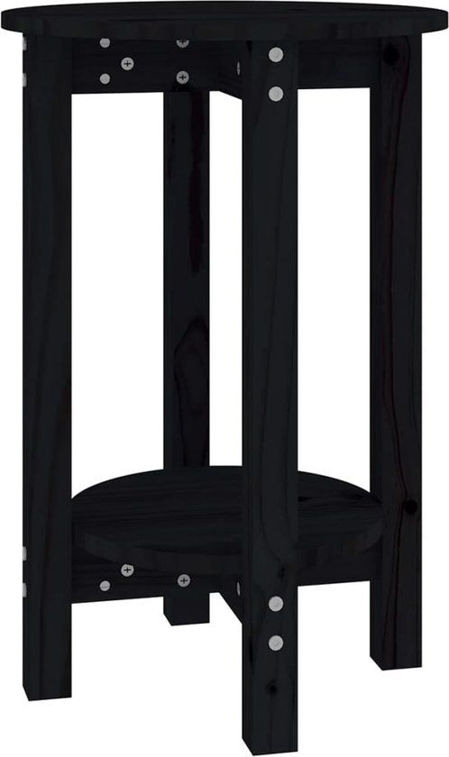 vidaXL Salontafel massief grenenhout zwart 40x60 cm