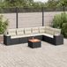 Maison Exclusive - Ensemble de jardin, 8 pièces, avec coussins, noir, en polyrotin