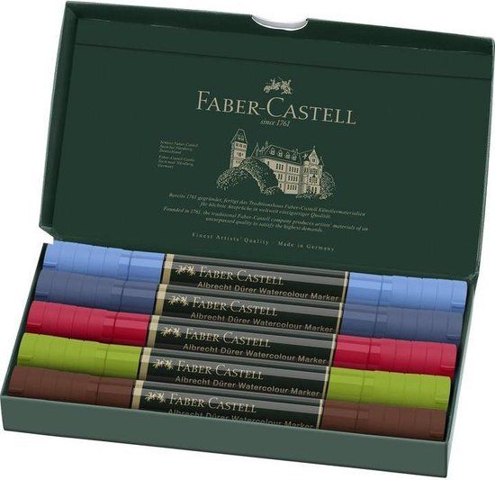 Faber-Castell Albrecht Durer Watercolor Marker Set - Urban Sketching - 5 Pieces