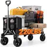 Merkloos Bolderkar Ultralicht 120 liter - 3-in-1 - Wielen 360 graden - Winkelen en kamperen