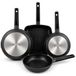 Nerthus FIH 1686 set koekenpannen gegoten aluminium Ø 20–24–28 cm + grillpan antiaanbak Quantanium geschikt voor inductie gas en keramische kookplaat
